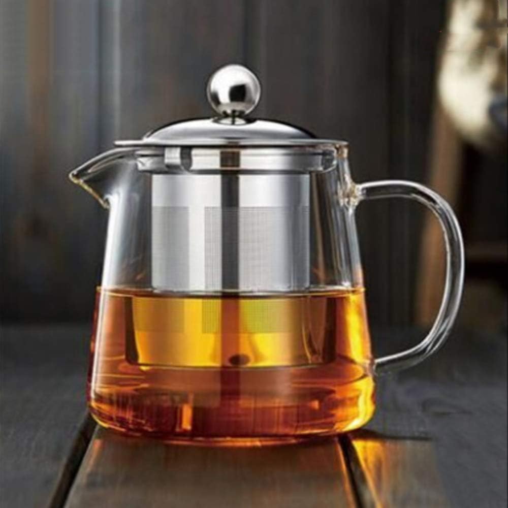Heat Resistant Glass Teapot, Stainless Steel Tea Pot, Flower Teapot, Thickened Filter Liner