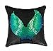 Idea Up Reversible Sequins Mermaid Pillow Cases 4040cm with magic mermaid sequin (mermaid green and black)