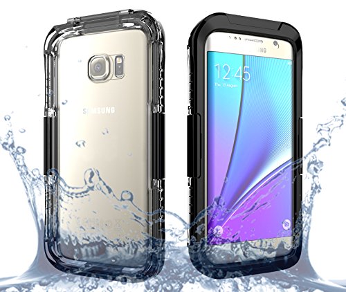 Galaxy S7 Edge Waterproof Case, Moonmini Underwater Dust-Proof, Snow-Proof, Shock-proof Full Body Cover for Samsung Galaxy S7 Edge (Black)