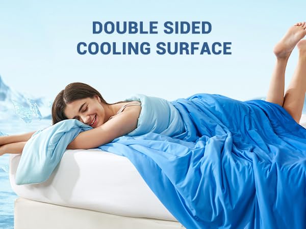Elegear Cooling Comforter King Absorbs Body Heat to Keep Cool, Double-Sided Cooling Blanket for Hot Sleepers Arc-Chill Cool Fabric Q-Max>0.5, Lightweight Summer Comforter Cold Blanket, deep blue