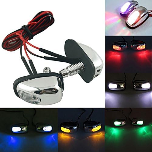 2PCS x DC12V LED Chrome Car Exterior Windshield Jet Spray Nozzle Wiper Washer Eye Lamp (Multi-color)