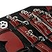 9 Piece Leather Bondage Restraints Set Kit for Bed and Under Bed Sex Play SM Bondage Toy Gear with Storage Bag Wrist Cuffs Collar Spanking Strap On Harness for Women Couples Lesbian Female,Redthumb 3