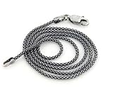 2mm Sterling Silver Antiqued Popcorn Chain Necklace(Lengths 14