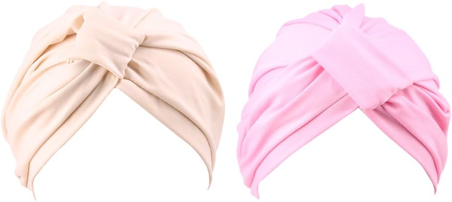 2 PCs Turban Headwrap Headband Cross Headwrap Fashion Elasticated Head Cover Hat Cap for Women,Men