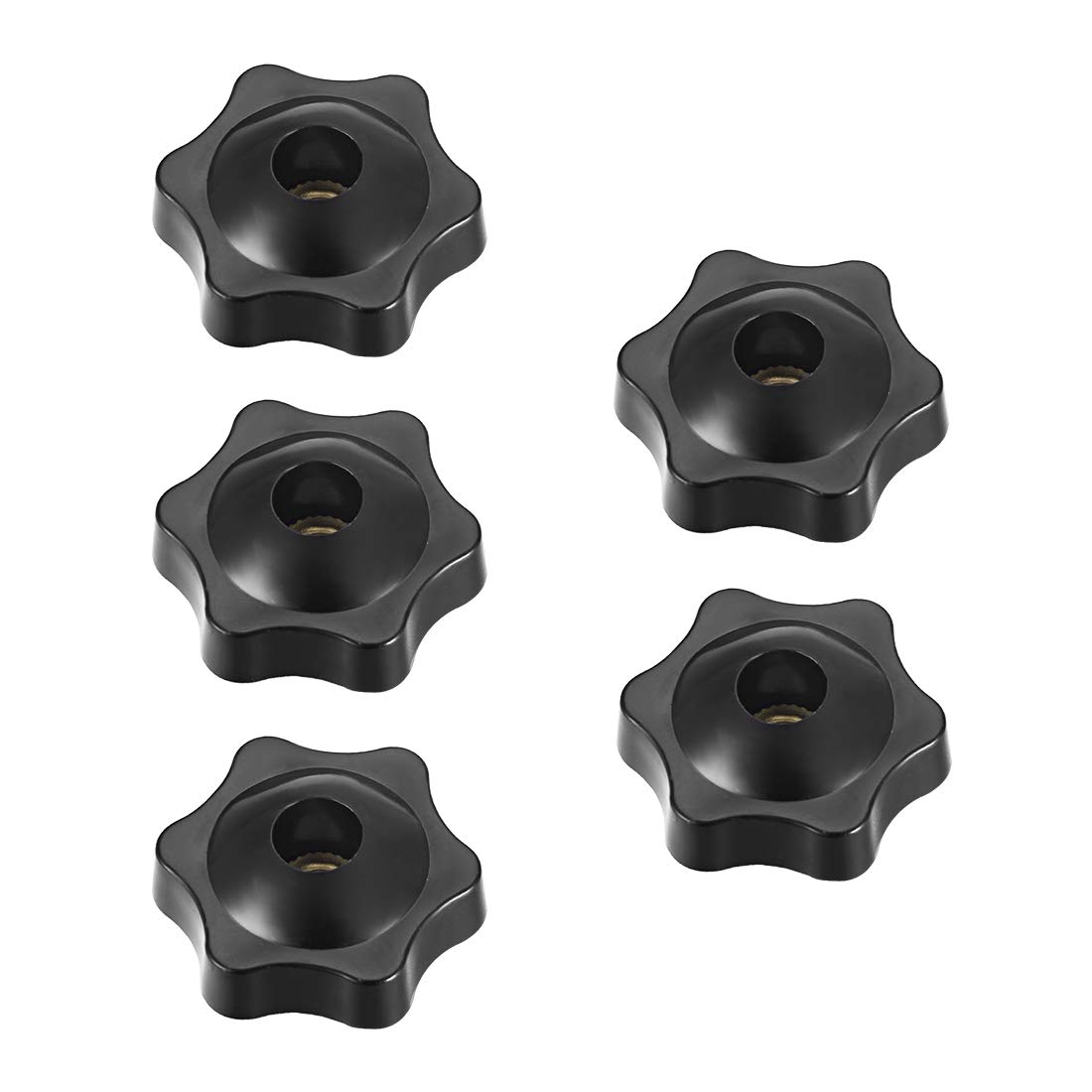uxcell Clamping Handle Screw Knobs Handle M6 Threaded Through Hole Star-Shape 5 pcs