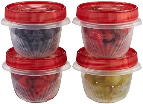 Rubbermaid TakeAlongs Twist & Seal Food Storage Containers, 1.2 Cup, Tint Chili, 4 Count 1779038