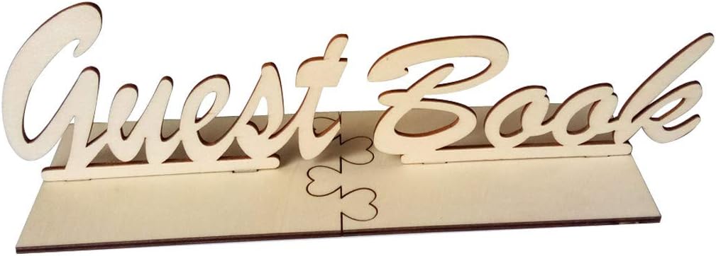 NewKelly Rustic Wooden Guest Book Sign Wedding Guest Book Sign for Baby Shower Table Guest Book Sign