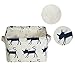 Small Foldable Storage Basket Canvas Fabric Waterproof Organizer Collapsible and Convenient for Nursery Babies Room 100% Cotton with Handle (Cat)