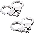 Warmtree 2 Pcs Mini Handcuffs Metal Keychain Keyring, Silver