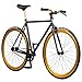 Pure Fix Original Fixed Gear Single Speed Bicycle, India Matte Black/Babylon Gold, 54cm/Medium