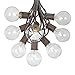 G50 Patio String Lights with 25 Clear Globe Bulbs – Outdoor String Lights – Market Bistro Café Hanging String Lights – Patio Garden Umbrella Globe Lights - Brown Wire - 25 Feet