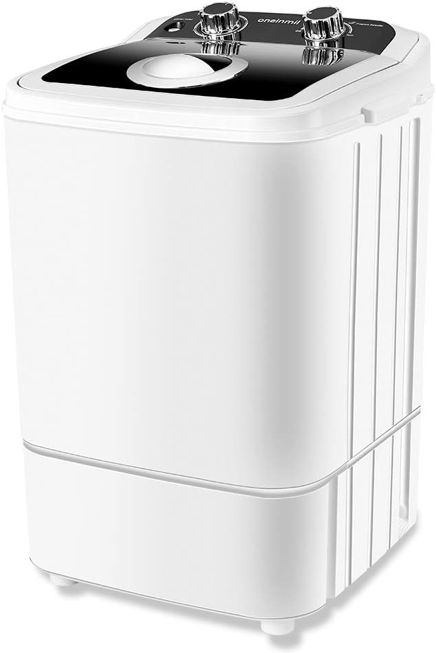HOMHUM Portable Mini Washing Machine for Compact Laundry, 10lbs Capacity, Small Compact Washer w/Wash and Spin Single Translucent Tub Ideal for Dorms, Apartments, RVs, Camping etc