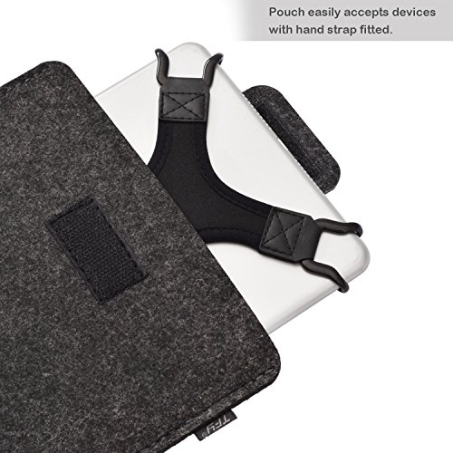 TFY Protective Carrying Pouch Bag (Dark Grey), plus Bonus Hand Strap Holder for For 9 - 10 Inch Tablets - iPad Air / iPad Pro 9.7" / Samsung Galaxy Tab 10.1"/ Tab 4 10.1" / Tab S 10.5