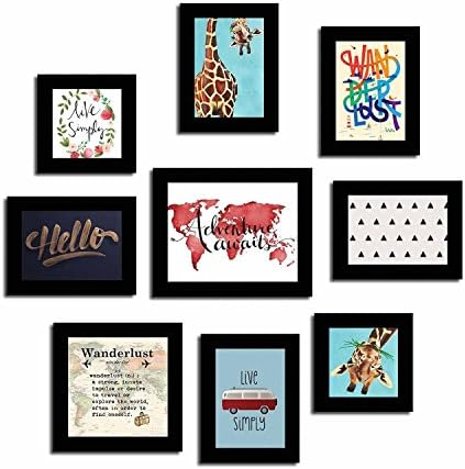 Art Street Set of 9 Quote Photo frames - Wanderlust theme wall quotes set
