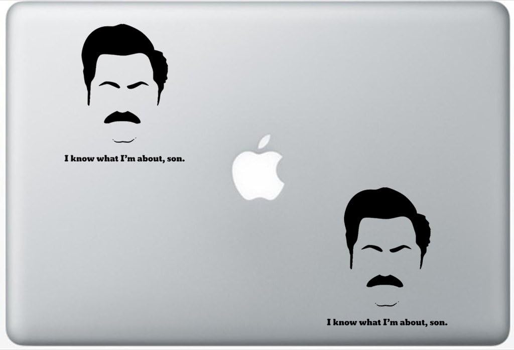 Ron Swanson I Know What Im About Son FlashDecals1843 Set of Two (2X), Decal, Sticker, Laptop, Ipad, Car, Truck