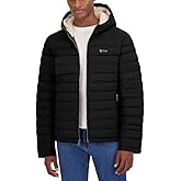 HFX mens Color Block Water Resistant Hooded Puffer Jacket