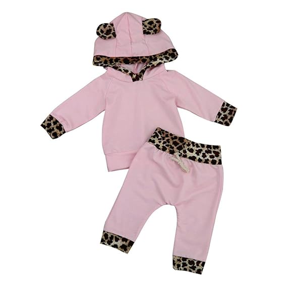 Neugeborenes Baby Mädchen Warm Hoodie T-Shirt Top + Hose Outfits Set Kleidung Set Xinantime