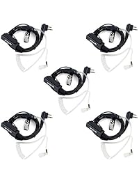 Retevis Covert Acoustic Bodyguard FBI Tube - Auricular de 2 pines MIC PTT para dispositivos de radio bidireccionales Motorola GP88 300 2000 CT150 P040 pro1150 SP10 xtn500 (paquete de 5)