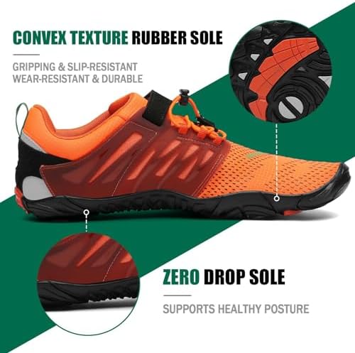 Barefoot Shoes Uomo Donna Scarpe Barefoot Minimaliste Scarpe a Piedi Nudi Antiscivolo Scarpe Trail Running Leggere Scarpe Dita Zucca,Gr.44