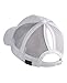 C.C Ponycap Messy High Bun Ponytail Adjustable Mesh Trucker Baseball Cap Hat, White