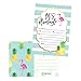 25 Flamingo Party Invitations for Kids, Teens, Adults, Boys & Girls, Blank Children Happy 1st Birthday Invitation Cards, Unique Baby First Bday Invites, Toddler 1 2 3 Year Old rsvp Invites Fill In