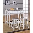 3 Pc. White Finish Wood Drop Down Table & 2 Stools