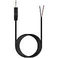 Fancasee 6FT 3.5mm 1/8" to Speaker Wire TS Mono Male Plug to Bare Wire Pigtail 3.5mm Jack Connector Adapter Repair Audio Cable for Speaker, Trigger Cable