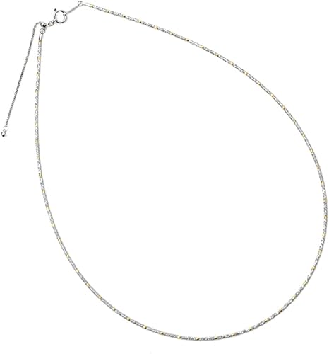 Amazon オメガ ネックレス 18金 ホワイトゴールド イエローゴールド K18wg Yg 上品な キラキラ タイプ 約46 5cm 本体41 5cm 調節チェーン5cm ネックレス 通販