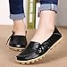 CIOR Women's Genuine Leather Loafers Casual Moccasin Driving Shoes Indoor Flat Slip-on Slippers,M912,Black,41