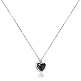 Joxevyia Tourmaline Heart Necklace Black Heart Raw