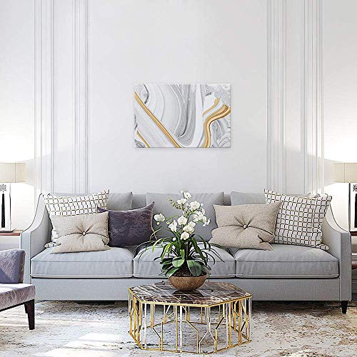 SUMGAR Abstract Wall Art Bedroom Modern Pictures Gold Framed Paintings