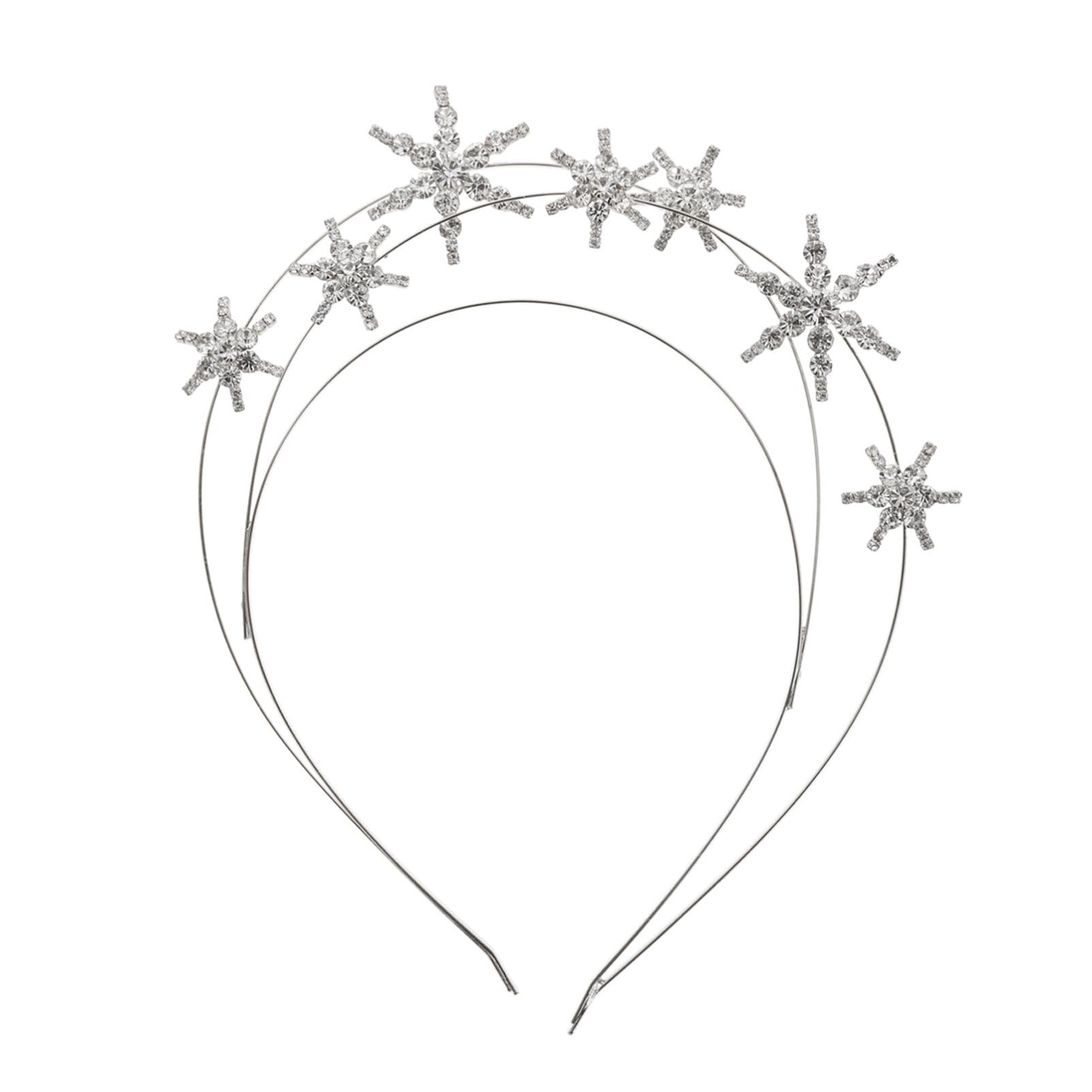 Uonlytech Wedding Decor Star Headband Rhinestone Star Tiara Rhinestone Star Headpiece Christmas Star Hoop for Girls Women Womens Headbands