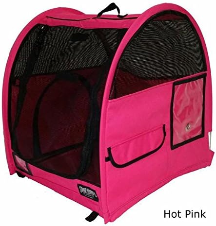Car-Go Single Pop-up Pet Shelter, Portable Pet Containment Shelter &amp; Travel Crate, Size 19D x 21W x 18H inches (Hott Pink)