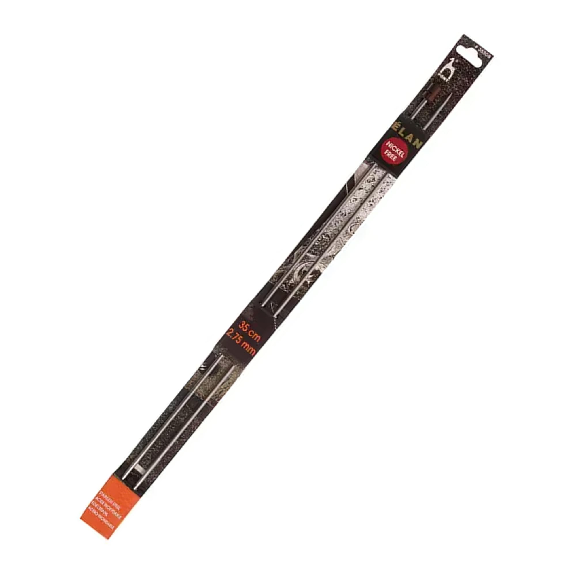 Pony Single Ended Elan Knitting Pins Stainless Steel with Rosewood Knob - 35Cm x 2.75mm, Grey