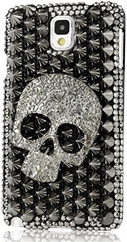 Note 3 Case,Samsung Galaxy N9000 Case, TAIYANYU(TM) Fashion 3D Handmade Punk Pyramid Studs and Spikes Rivet Wing Skull Scorpion Black Skin Shell PC Case Hard Cover for Samsung Galaxy Note 3 III N9000 N9005 N9006 with Soft Clean Cloth (2#)