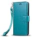 J&D Case Compatible for LG G6 / LG G6 Plus Case, Wallet Stand Slim Fit Heavy Duty Protective Shock Resistant Flip Cover Wallet Case for LG G6 Plus, LG G6 Wallet, Aqua