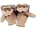 SportsWell Women's Cartoon Hedgehog Winter Knitted Cotton Gloves Girls' Cute Thick Mittens Beige