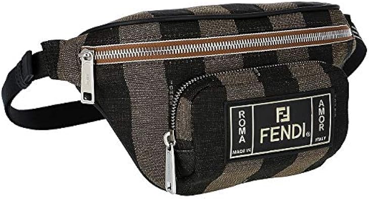 Amazon Fendi フェンディ バッグ メンズ Fendi Label ボディバッグ ウエストポーチ Tabacco Moro Nero Palladium 7va446 A6hy F164h 並行輸入品 Fendi フェンディ ショルダーバッグ