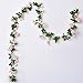 Li Hua Cat Rose Garland Artificial Rose Vine with Green Leaves 63 Inch Pack of 3 Flower Garland For Home Wedding Decoration (pink)