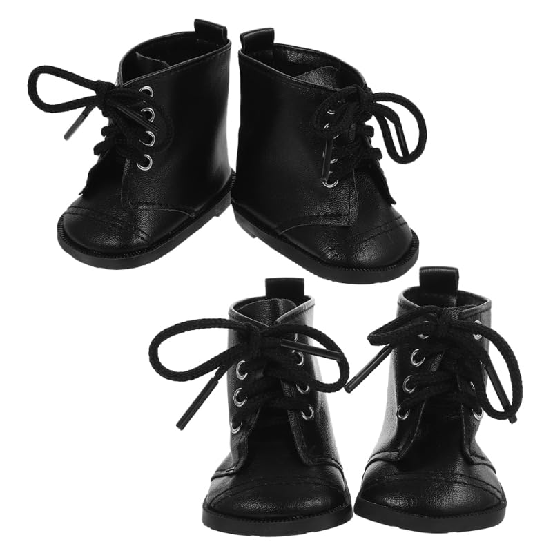 Didiseaon 18 Inch Girl Doll Boots 2 Pairs PU Leather Dress Up Footwear Accessories for Dolls Miniature Dollhouse Shoe Set for Collectors