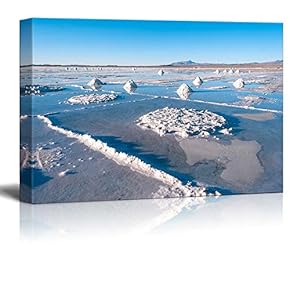 Canvas Prints Wall Art - Beautiful Scenery/Landscape - Salt Lake - Salar De Uyuni in Bolivia | Modern Wall Decor/Home Art Stretched Gallery Canvas Wraps Giclee Print & Ready to Hang - 12" x 18"
