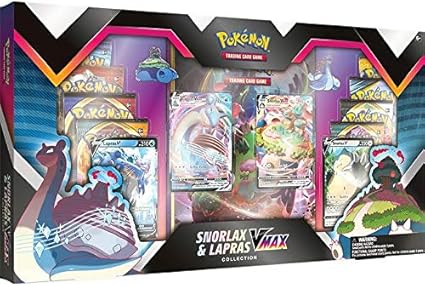 Amazon Com Pkmn Pokemon Trading Card Game Snorlax And Lapras Vmax Collection Exclusive Toys Games