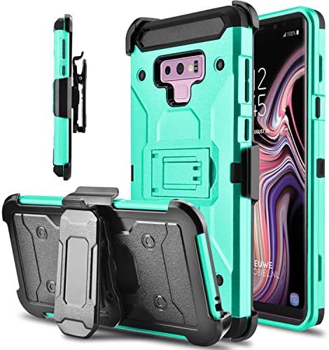 lovpec Hard Galaxy Note 9 Case, Kickstand [Heavy Duty Protection] Swivel Belt Clip Holster Full Body Protective Shockproof Phone Case Cover Compatible with Samsung Galaxy Note 9/SM-N960U (Mint)