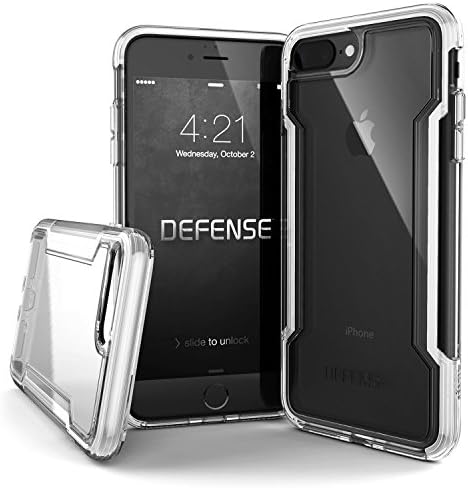iPhone 7+/8+ Case, Defense Clear Series - Military Grade Drop Tested, Anodized Aluminum, TPU, and Polycarbonate Protective Case for Apple iPhone 7+ &amp; iPhone 8+ (White)