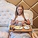 Zhuoyue Bamboo Bed Tray with Folding Legs, Lap Tray Breakfast Tray Great for Breakfast in Bed or Eating Tray