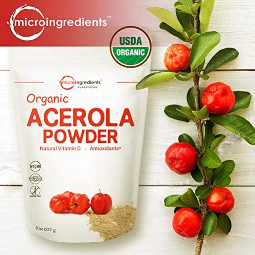 Pure Acerola Cherry Powder Organic, Natural and Organic Vitamin C