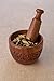 Rusticity® Wooden Mortar and Pestle | Pestle and Mortar Bowl, Herb Grinder for Spices | Handmade Round Manual Kharal Smasher | 4x4 in
