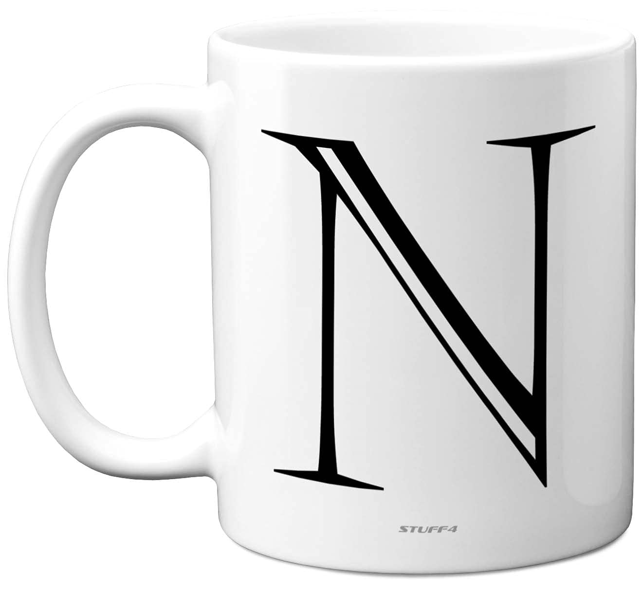 Stuff4 Personalised Alphabet Initial Mug - Letter N Mug, Gifts for Him Her, Fathers Day, Mothers Day, Birthday Gift, 11oz Ceramic Dishwasher Safe Anniversary, Valentines, Christmas, Retirement