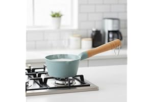 Mini Cooking Pot with Wooden Handle, Non-Stick Milk and Oil Pouring Pan, Maifanshi Saucepan for Eggs, Hot Milk, Butter, Baby 