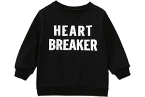 Lesimsam Toddler Baby Boy Girl Valentines Outfit Crewneck Sweatshirt Letter Print Long Sleeve Pullover T-Shirt Tops